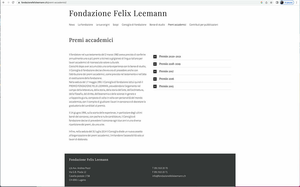 Fondazione Felix Leemann A6877