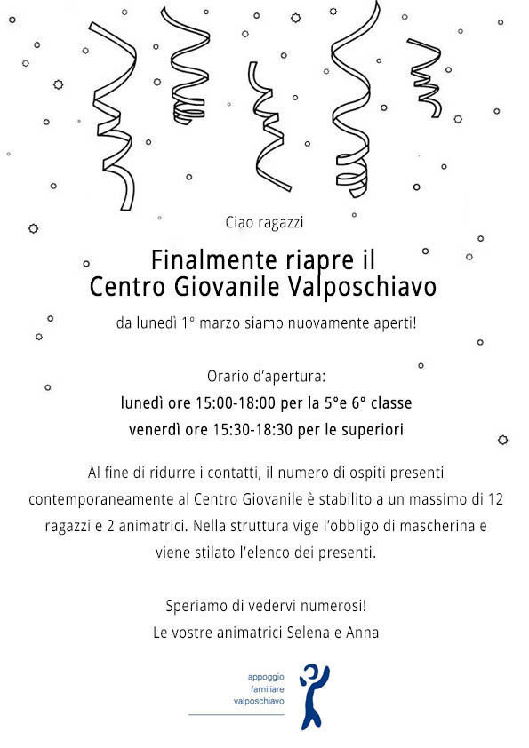 Riapertura centro giovanile marzo 21 54f92