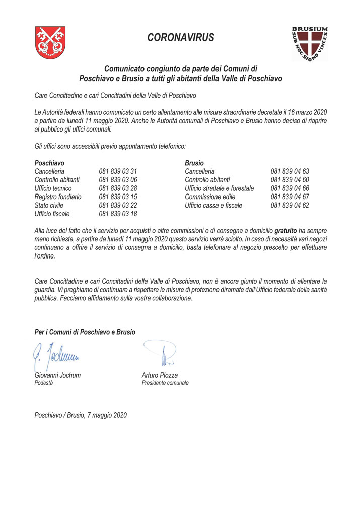 Comunicato alla popolazione apertura d8d05