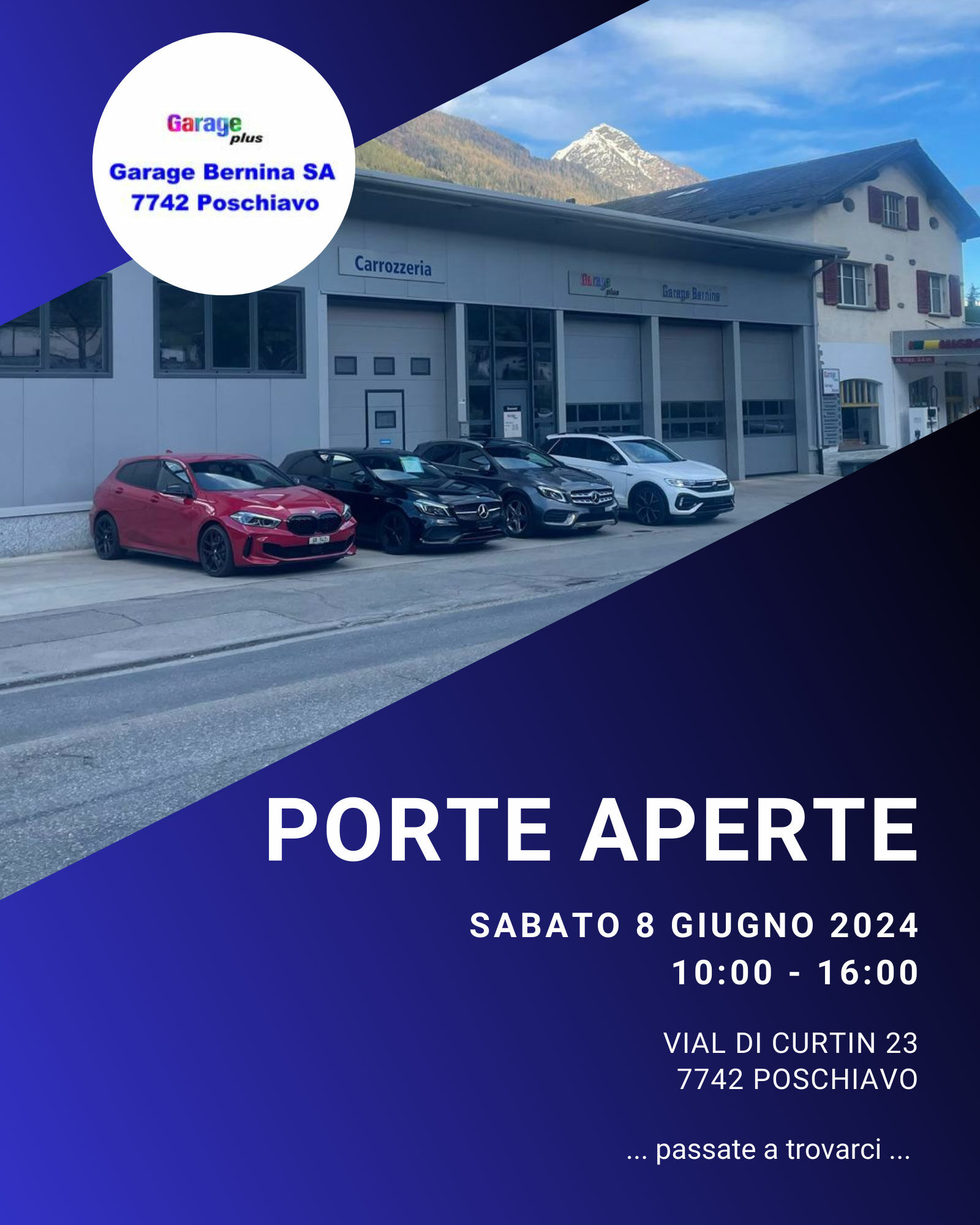Garage Bernina SA porte aperte 08.06.2024 flyer 583b4
