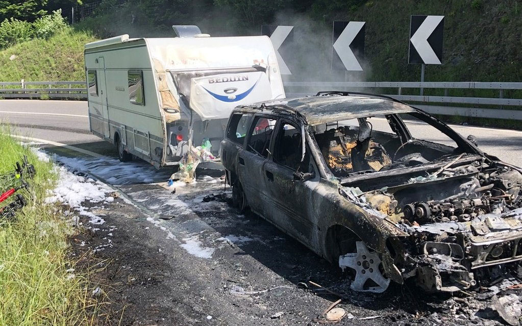 Incendio Auto Roulotte PianSanGiacomo Cba50