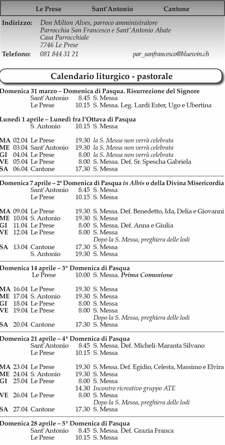 Le prese messe aprile 2024 ba2f2