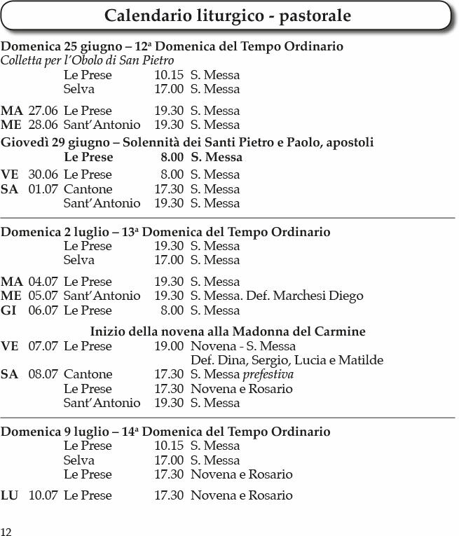 Le prese messe luglio 1 26833