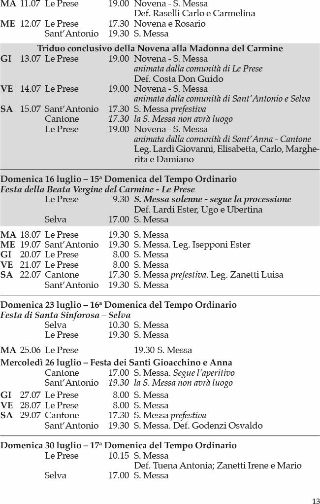 Le prese messe luglio 2 89774