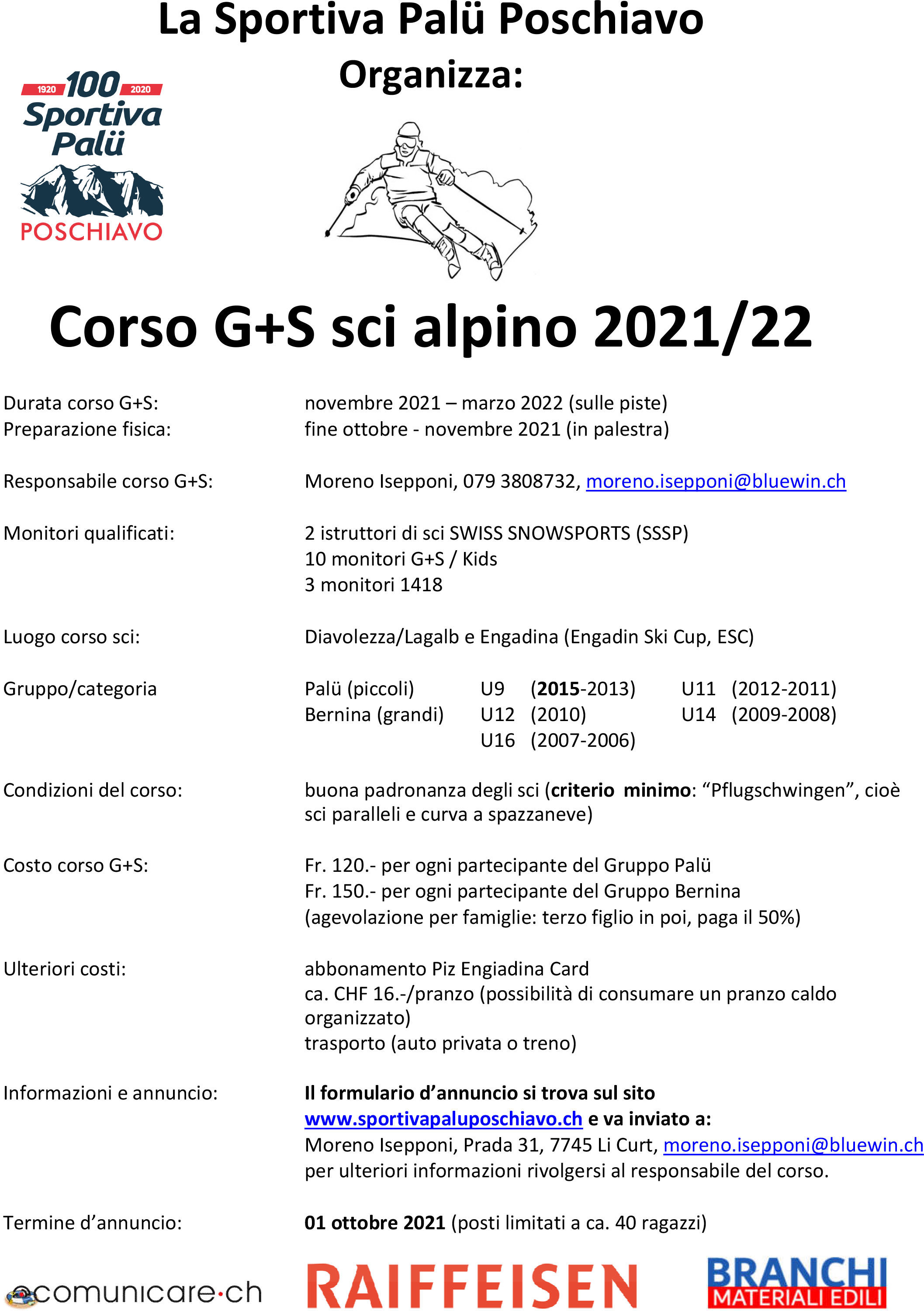 Locandina corso sci alpino ragazzi 2021 22 6f331