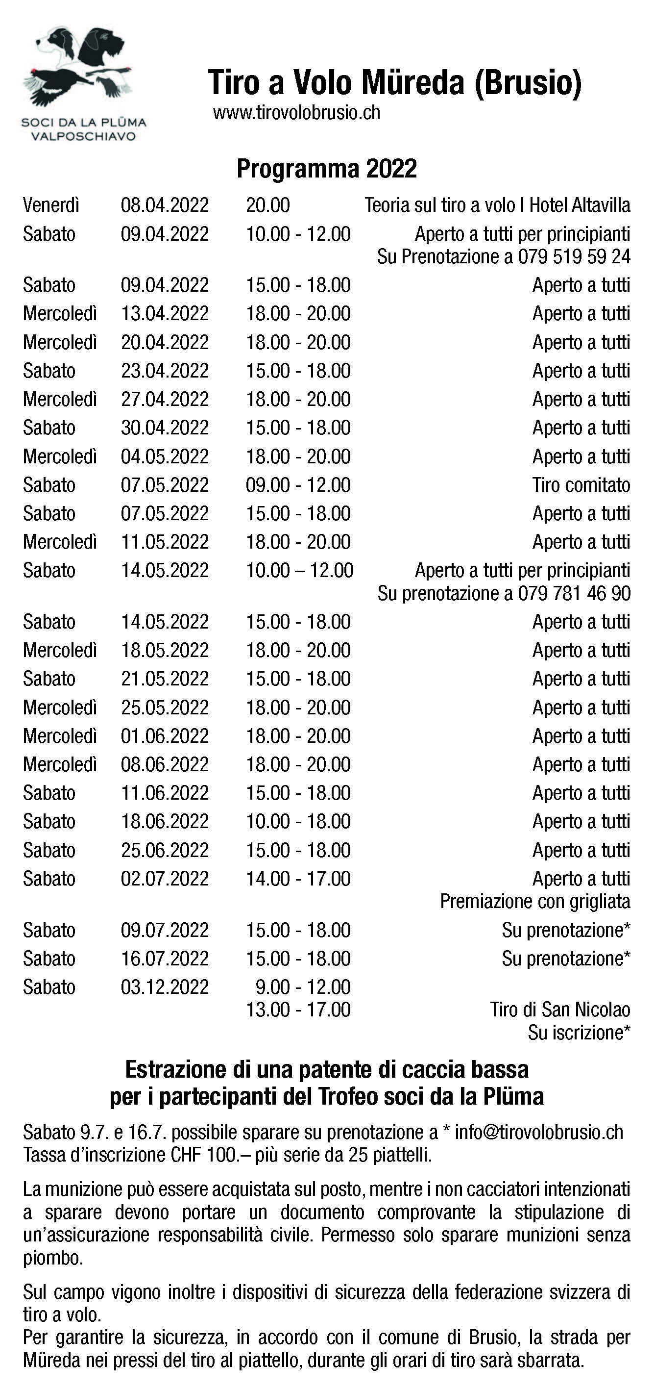 Programma tiro al Volo Müreda db164