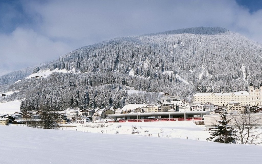 Bergdorf Disentis Kloster Bahnreisen Rhb Winterlandschaften 949ed