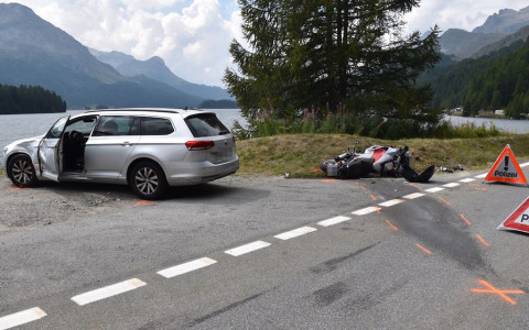 Lago di Sils: incidente con la moto