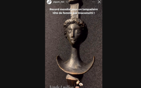 Lampada di Giacometti supera il milione di franchi