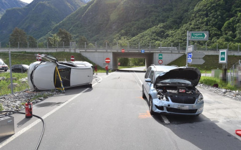 Scontro frontale-laterale di due autovetture