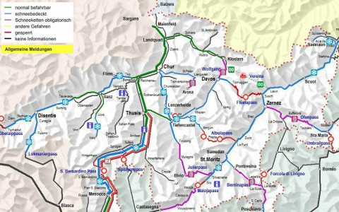 Maloja chiuso, Bernina catene obbligatorie
