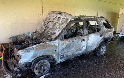 A Mesocco un veicolo in fiamme in galleria