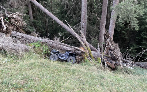 Forestali si salvano gettandosi da quad