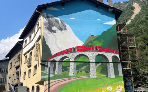 Il murales di Luca Rancy a Campocologno